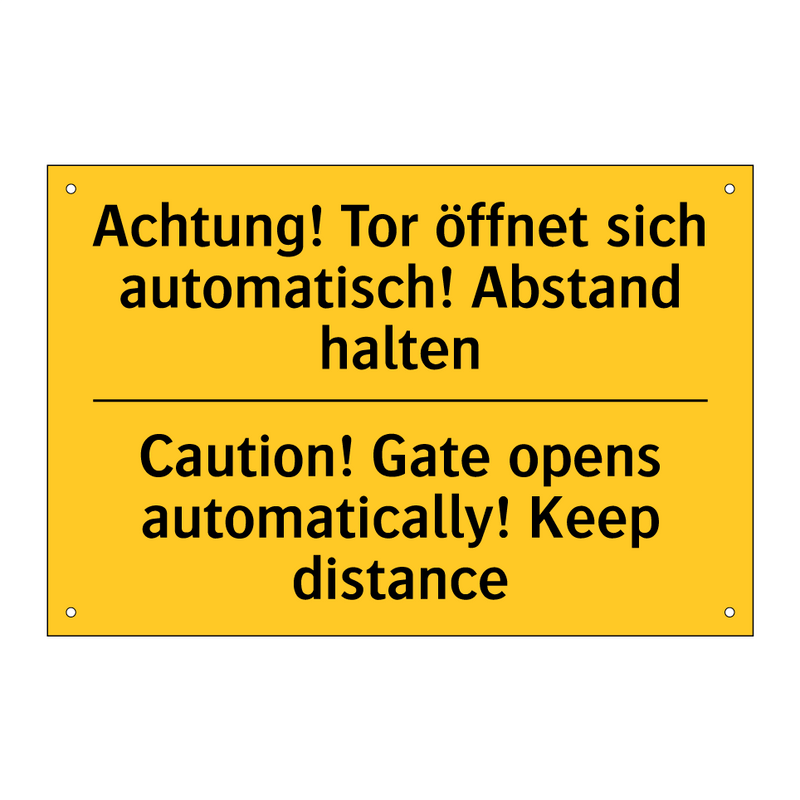 Achtung! Tor öffnet sich automatisch! /.../ - Caution! Gate opens automatically! /.../