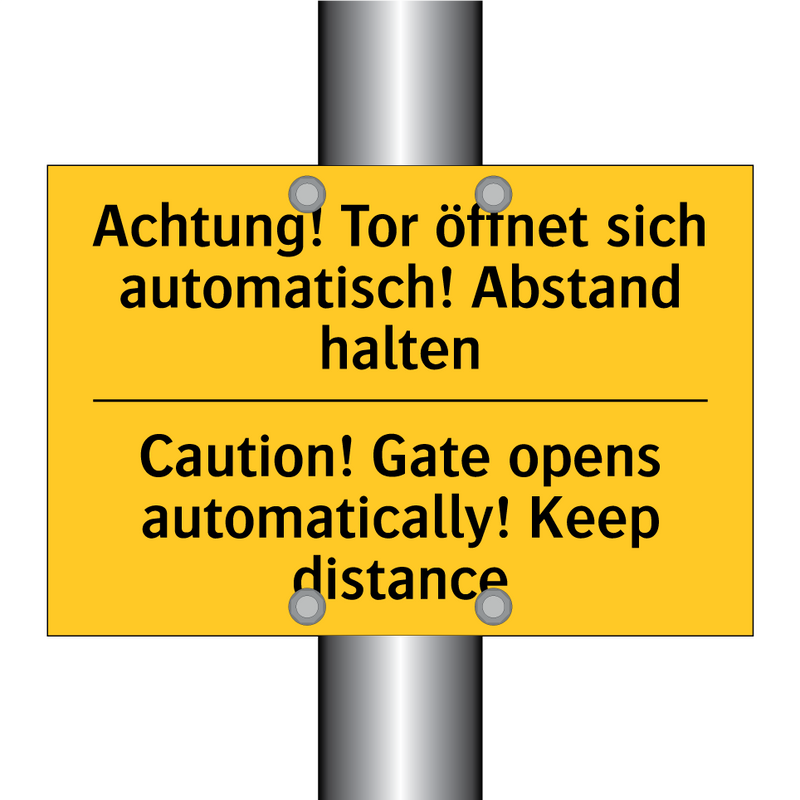 Achtung! Tor öffnet sich automatisch! /.../ - Caution! Gate opens automatically! /.../