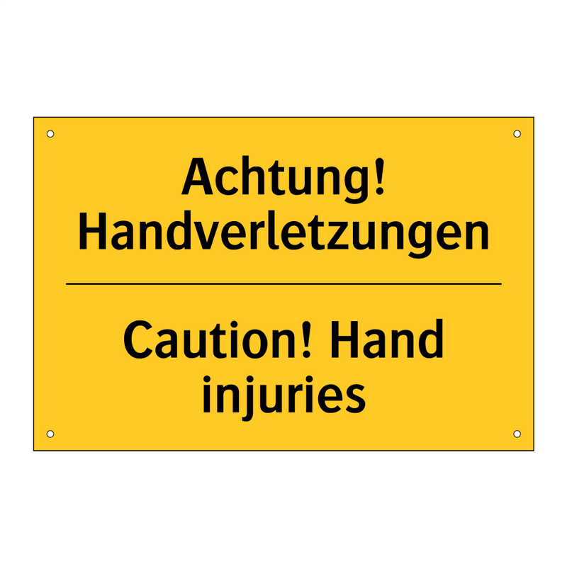 Achtung! Handverletzungen - Caution! Hand injuries