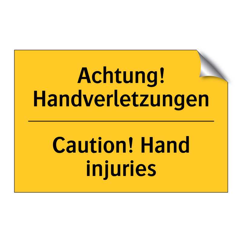 Achtung! Handverletzungen - Caution! Hand injuries