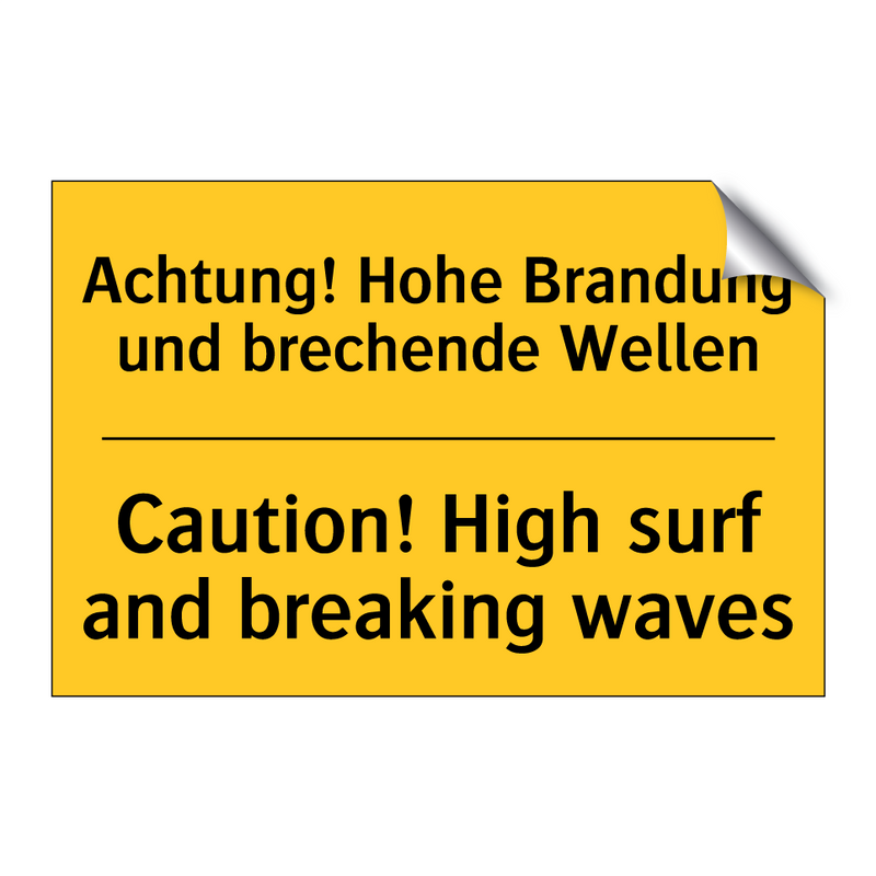 Achtung! Hohe Brandung und brechende /.../ - Caution! High surf and breaking /.../