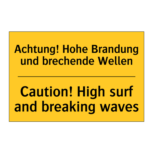 Achtung! Hohe Brandung und brechende /.../ - Caution! High surf and breaking /.../