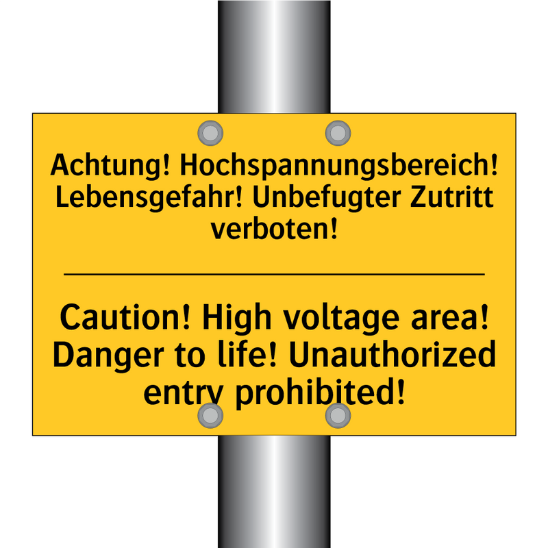 Achtung! Hochspannungsbereich! /.../ - Caution! High voltage area! Danger /.../