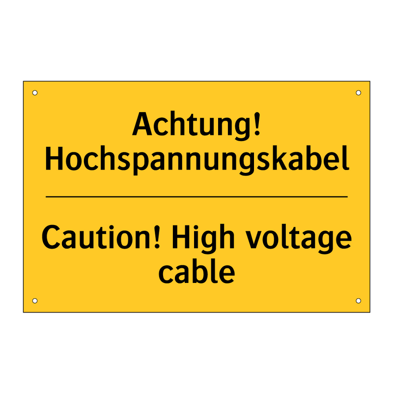 Achtung! Hochspannungskabel - Caution! High voltage cable