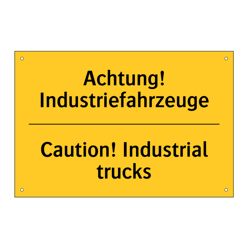 Achtung! Industriefahrzeuge - Caution! Industrial trucks