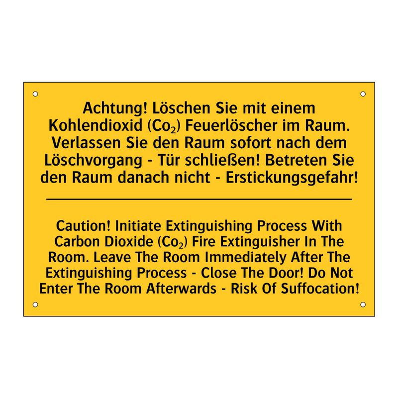 Achtung! Löschen Sie mit einem /.../ - Caution! Initiate Extinguishing /.../