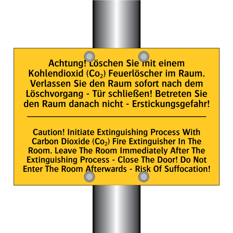 Achtung! Löschen Sie mit einem /.../ - Caution! Initiate Extinguishing /.../