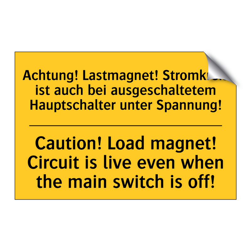 Achtung! Lastmagnet! Stromkreis /.../ - Caution! Load magnet! Circuit /.../