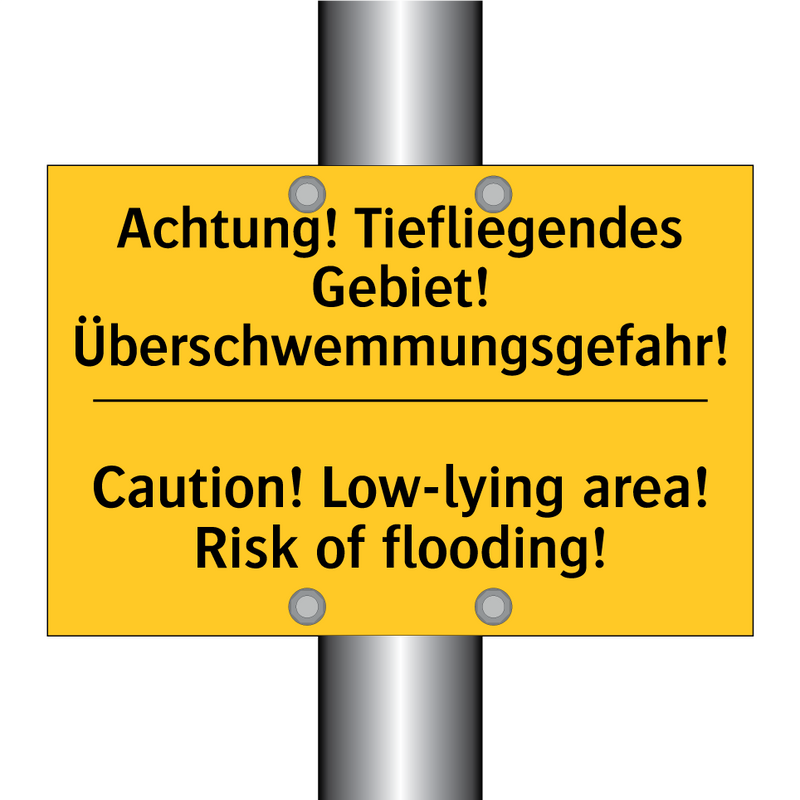 Achtung! Tiefliegendes Gebiet! /.../ - Caution! Low-lying area! Risk /.../