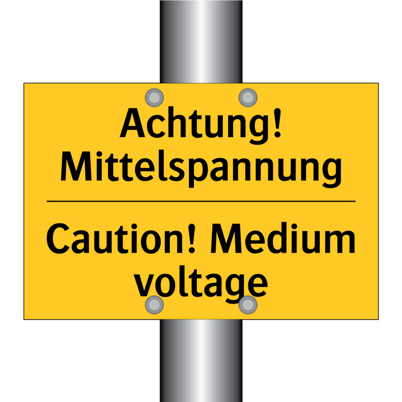 Achtung! Mittelspannung - Caution! Medium voltage