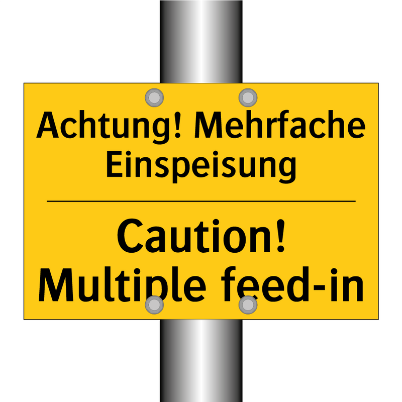 Achtung! Mehrfache Einspeisung - Caution! Multiple feed-in