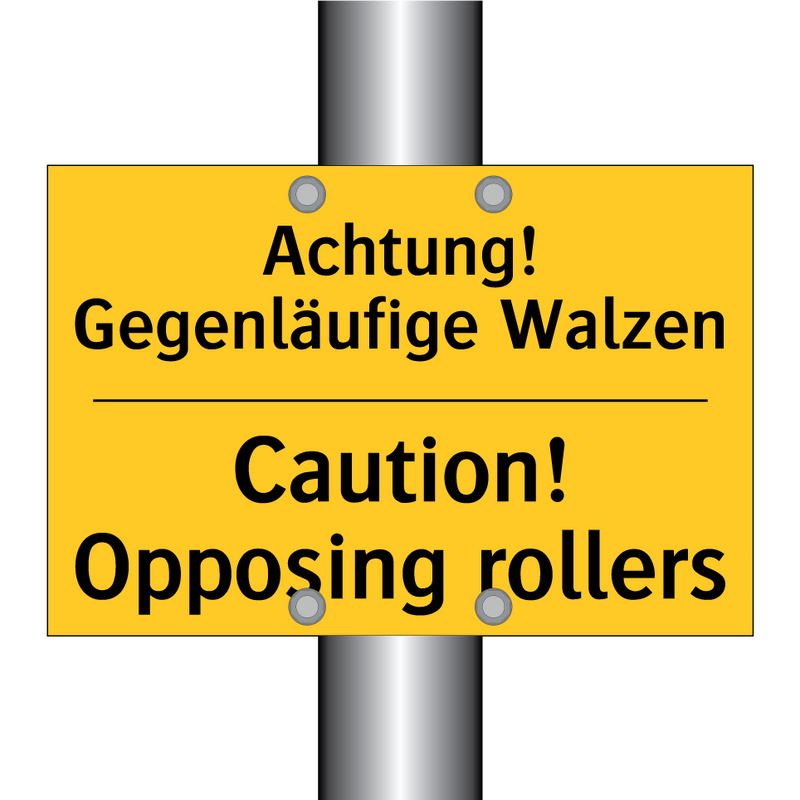 Achtung! Gegenläufige Walzen - Caution! Opposing rollers