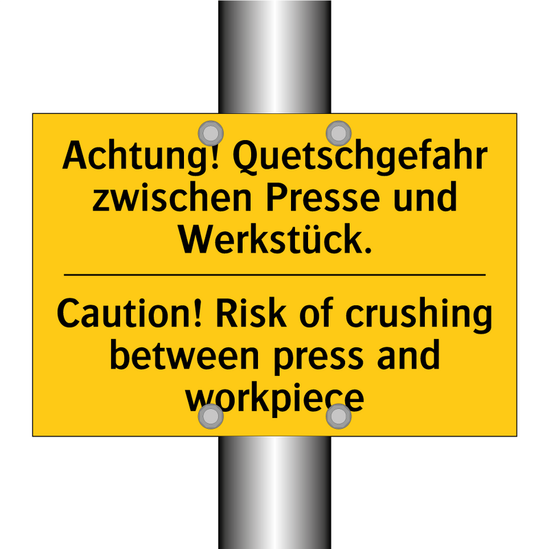 Achtung! Quetschgefahr zwischen /.../ - Caution! Risk of crushing between /.../