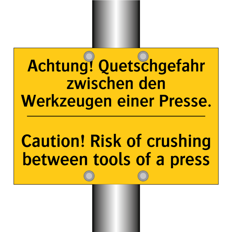 Achtung! Quetschgefahr zwischen /.../ - Caution! Risk of crushing between /.../