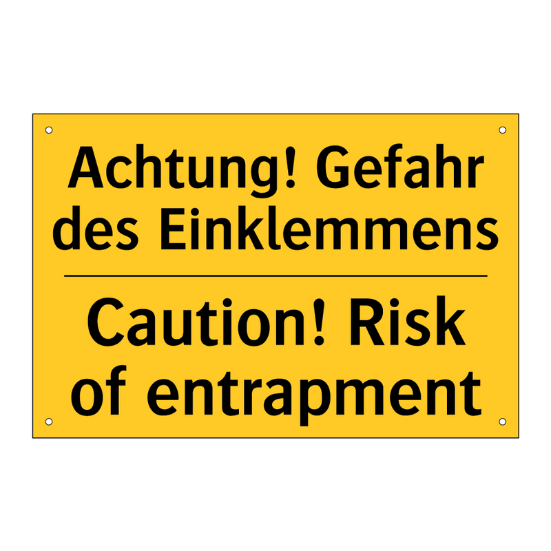 Achtung! Gefahr des Einklemmens/.../ - Caution! Risk of entrapment