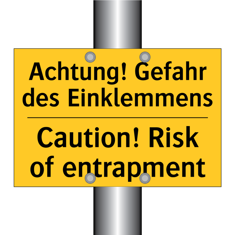 Achtung! Gefahr des Einklemmens/.../ - Caution! Risk of entrapment