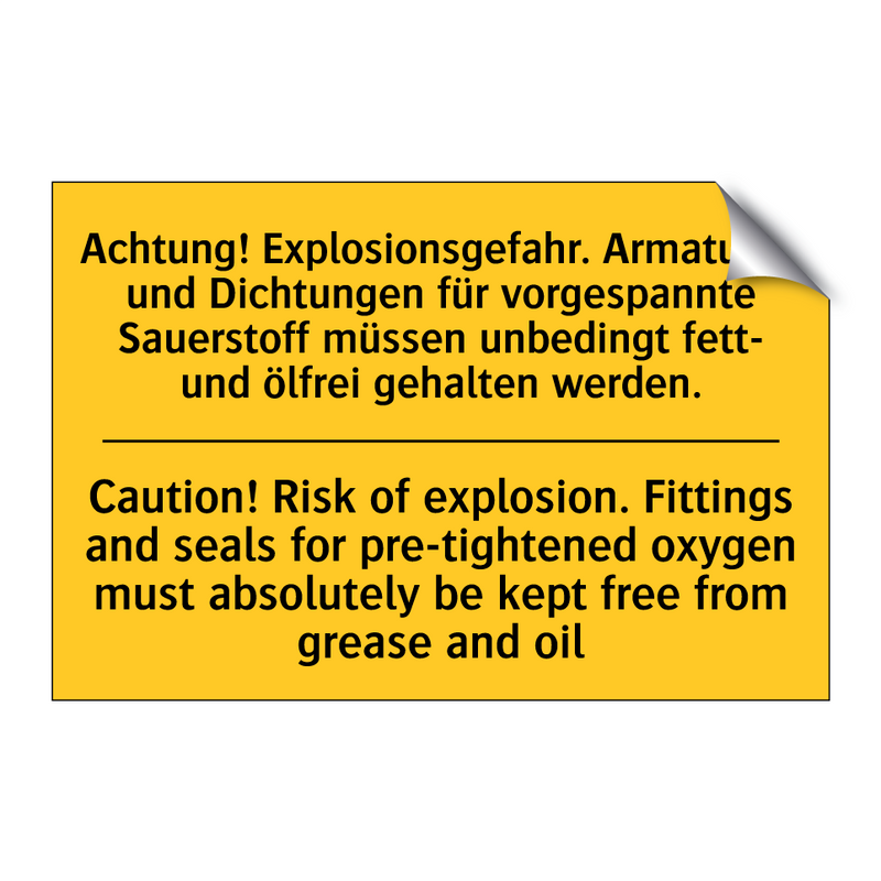 Achtung! Explosionsgefahr. Armaturen /.../ - Caution! Risk of explosion. Fittings /.../