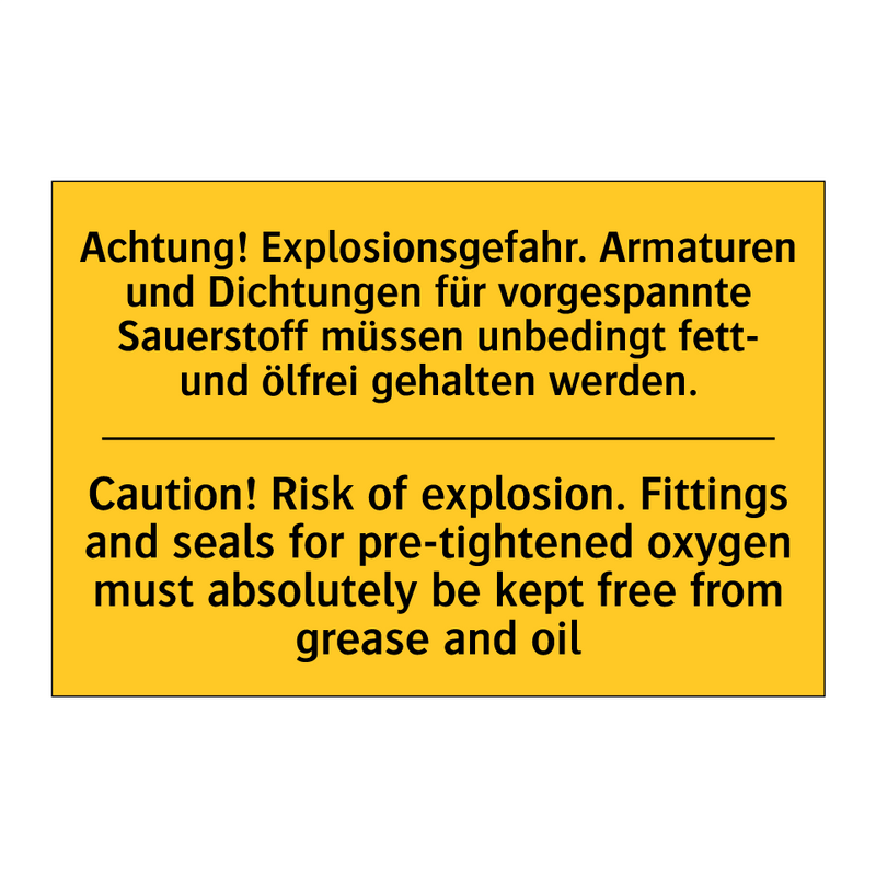 Achtung! Explosionsgefahr. Armaturen /.../ - Caution! Risk of explosion. Fittings /.../