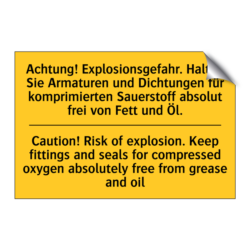 Achtung! Explosionsgefahr. Halten /.../ - Caution! Risk of explosion. Keep /.../