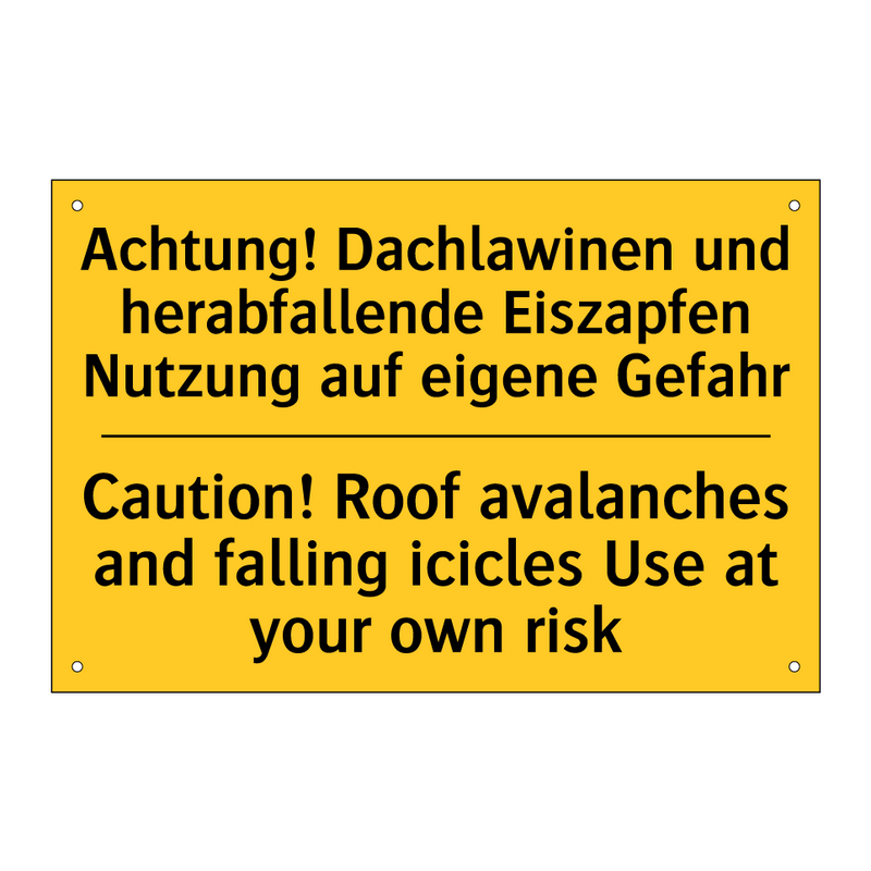 Achtung! Dachlawinen und herabfallende /.../ - Caution! Roof avalanches and falling /.../