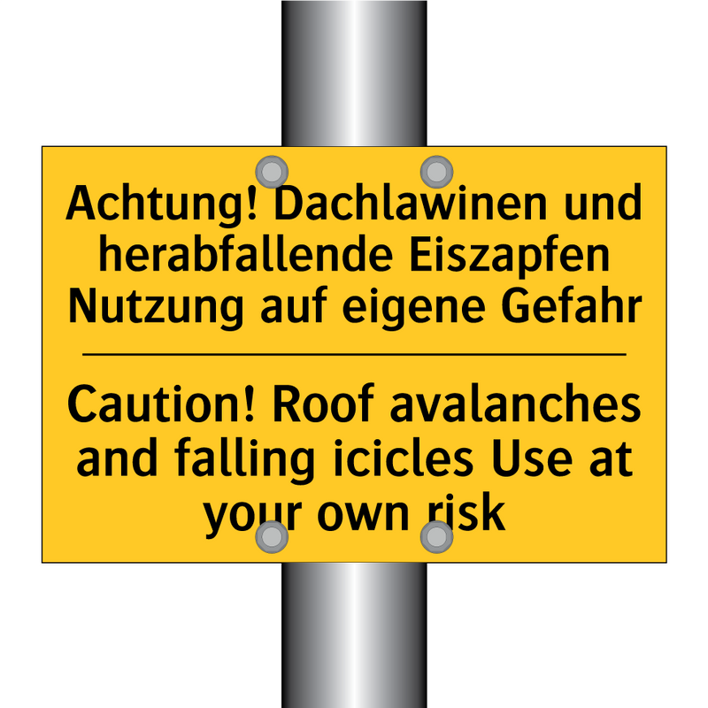 Achtung! Dachlawinen und herabfallende /.../ - Caution! Roof avalanches and falling /.../