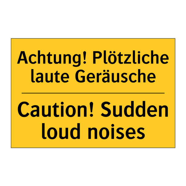 Achtung! Plötzliche laute Geräusche/.../ - Caution! Sudden loud noises