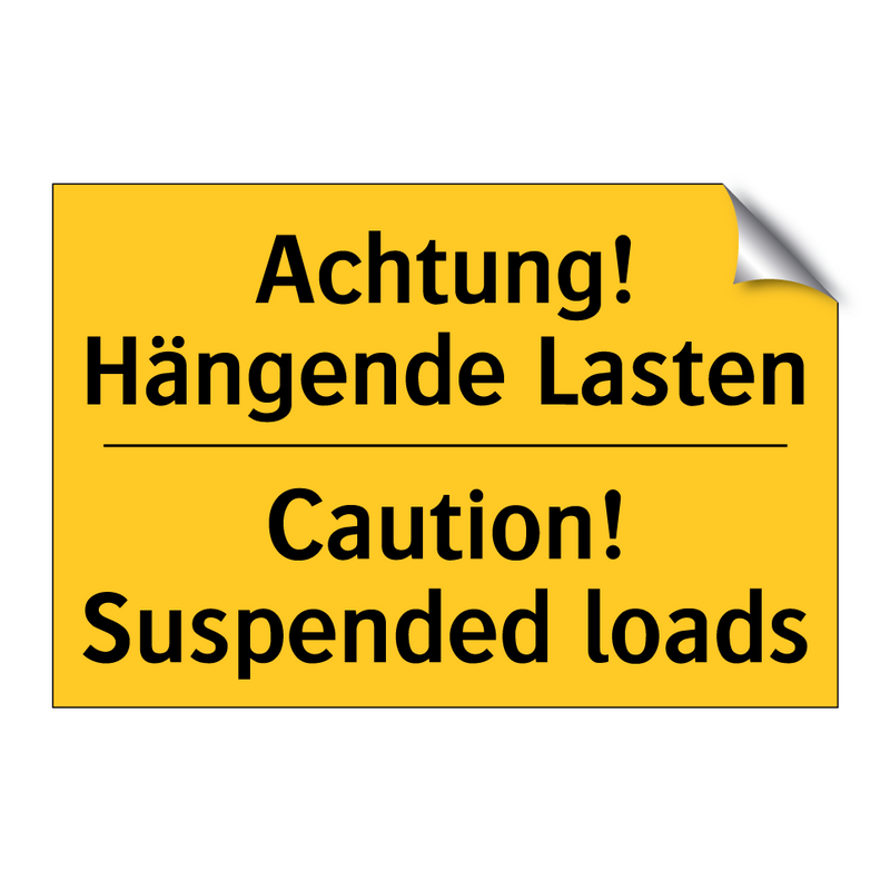 Achtung! Hängende Lasten - Caution! Suspended loads