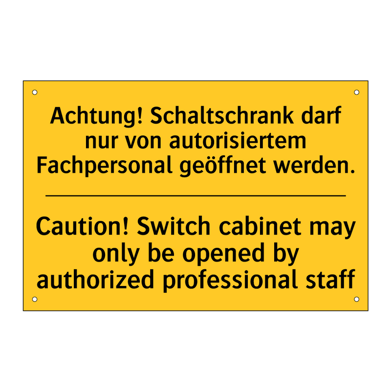 Achtung! Schaltschrank darf nur /.../ - Caution! Switch cabinet may only /.../