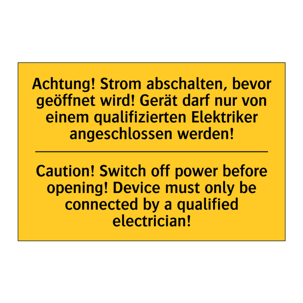 Achtung! Strom abschalten, bevor /.../ - Caution! Switch off power before /.../