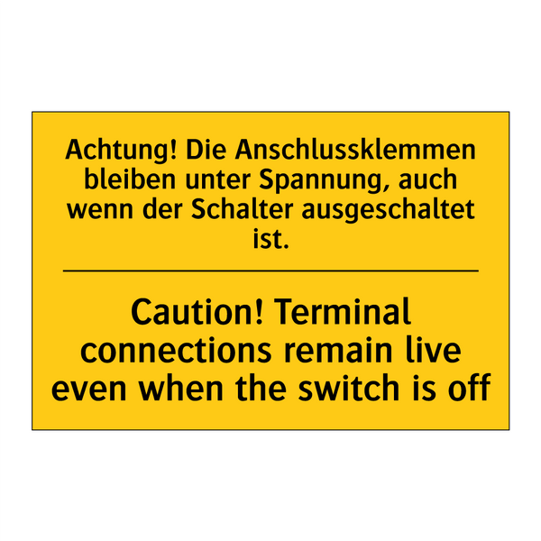 Achtung! Die Anschlussklemmen /.../ - Caution! Terminal connections /.../