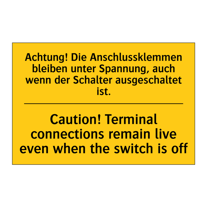 Achtung! Die Anschlussklemmen /.../ - Caution! Terminal connections /.../