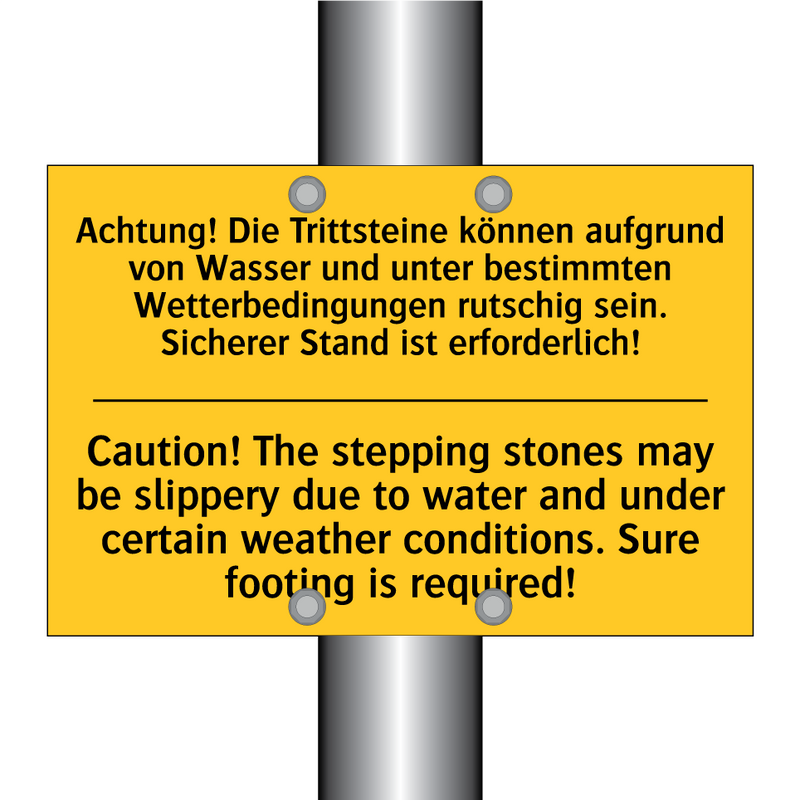 Achtung! Die Trittsteine können /.../ - Caution! The stepping stones may /.../