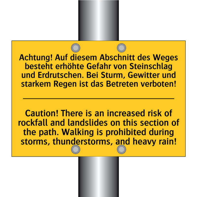 Achtung! Auf diesem Abschnitt /.../ - Caution! There is an increased /.../