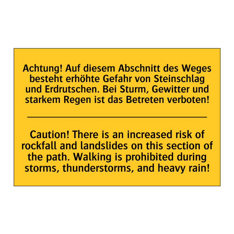 Achtung! Auf diesem Abschnitt /.../ - Caution! There is an increased /.../