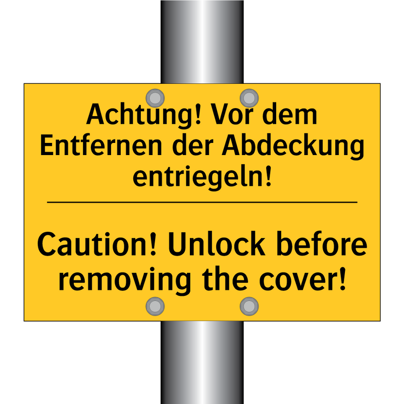 Achtung! Vor dem Entfernen der /.../ - Caution! Unlock before removing /.../