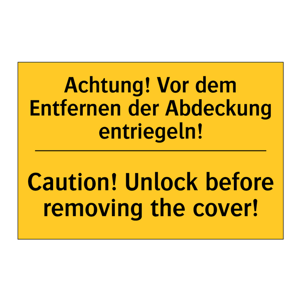 Achtung! Vor dem Entfernen der /.../ - Caution! Unlock before removing /.../