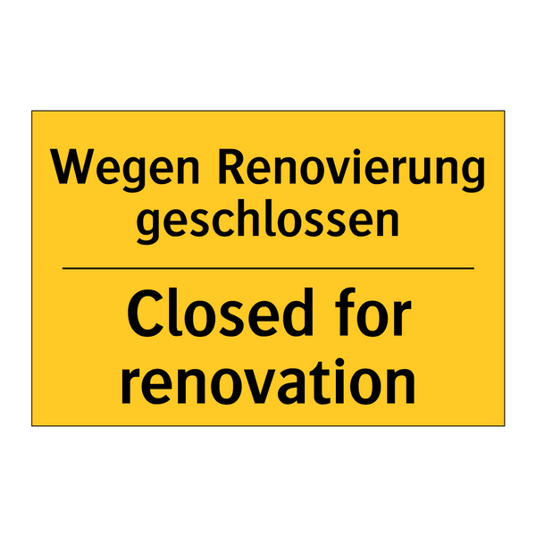 Wegen Renovierung geschlossen - Closed for renovation