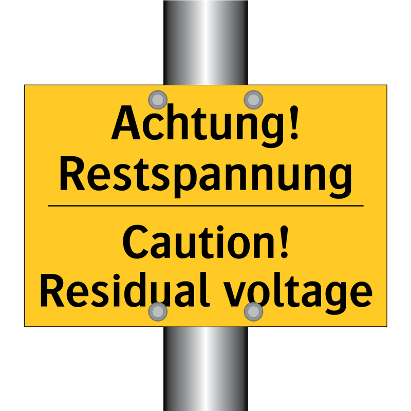 Achtung! Restspannung - Caution! Residual voltage