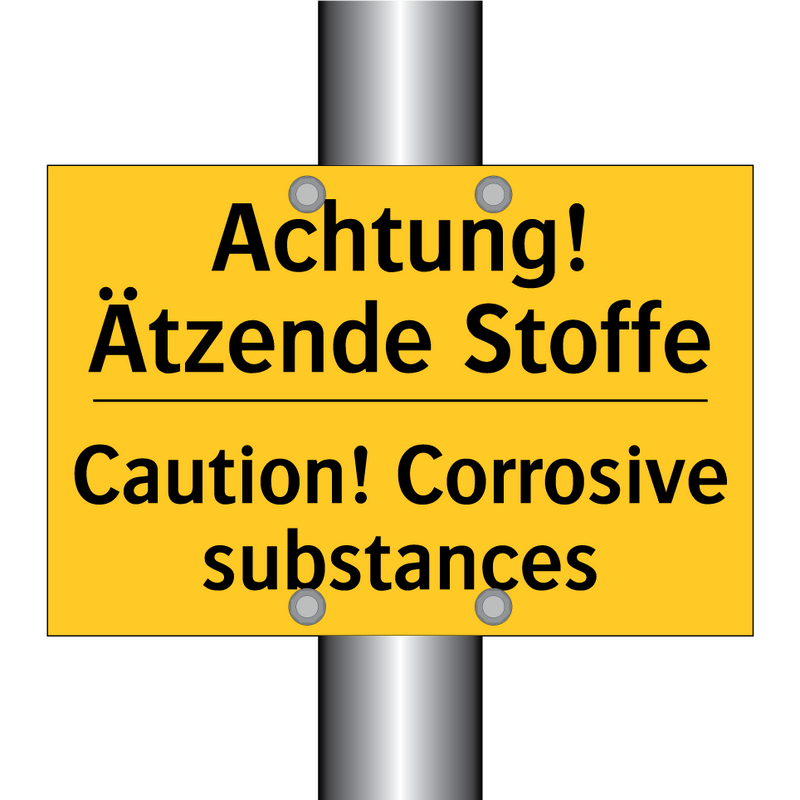 Achtung! Ätzende Stoffe - Caution! Corrosive substances