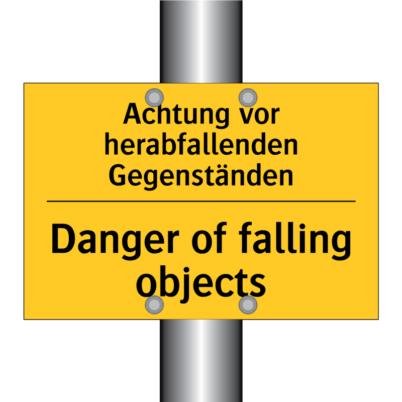 Achtung vor herabfallenden Gegenständen/.../ - Danger of falling objects