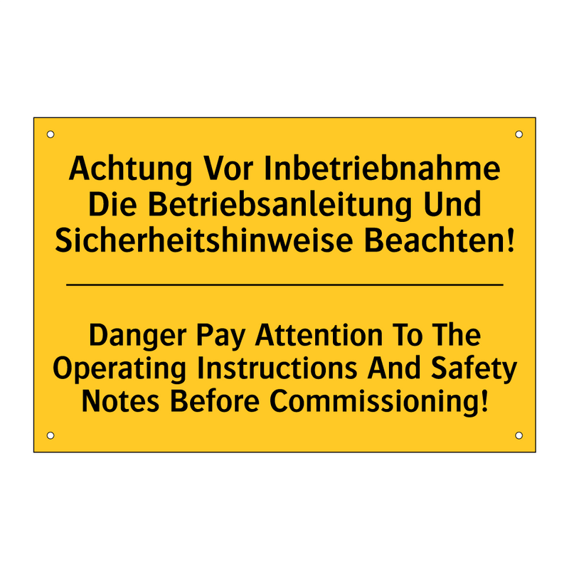 Achtung Vor Inbetriebnahme Die /.../ - Danger Pay Attention To The Operating /.../