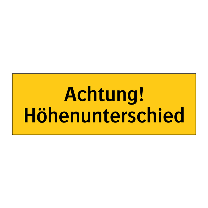 Achtung! Höhenunterschied