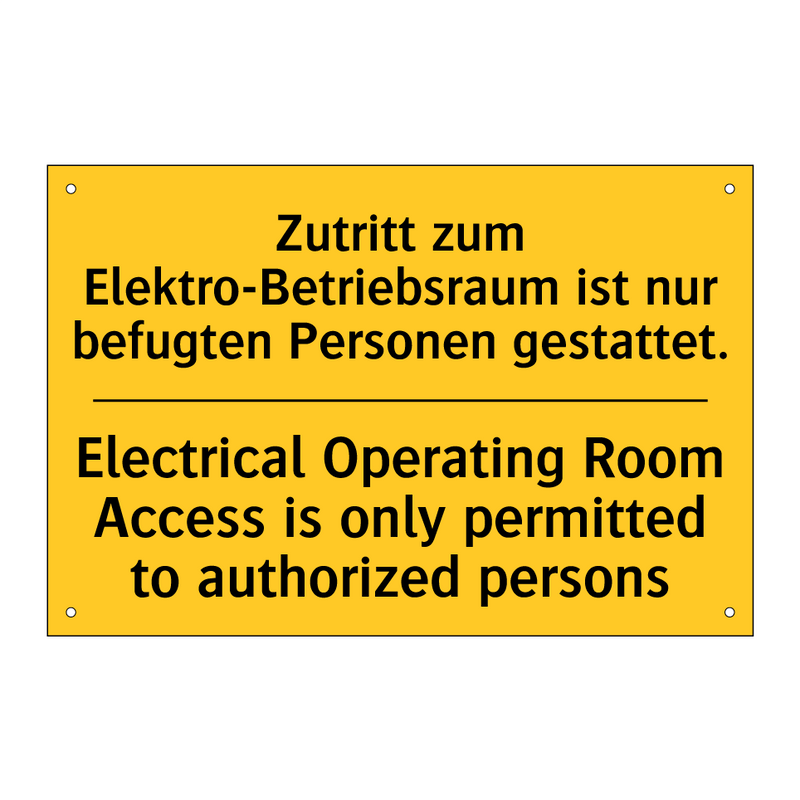 Zutritt zum Elektro-Betriebsraum /.../ - Electrical Operating Room Access /.../