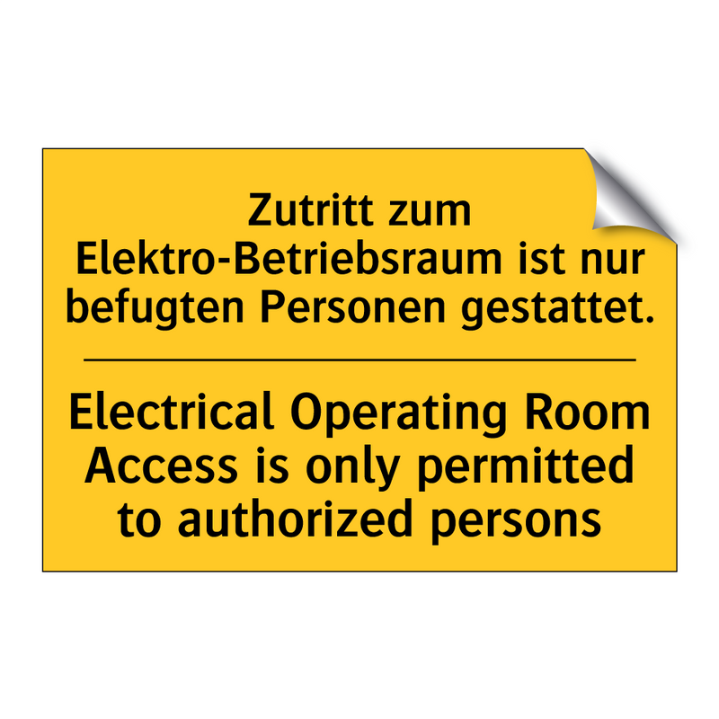 Zutritt zum Elektro-Betriebsraum /.../ - Electrical Operating Room Access /.../