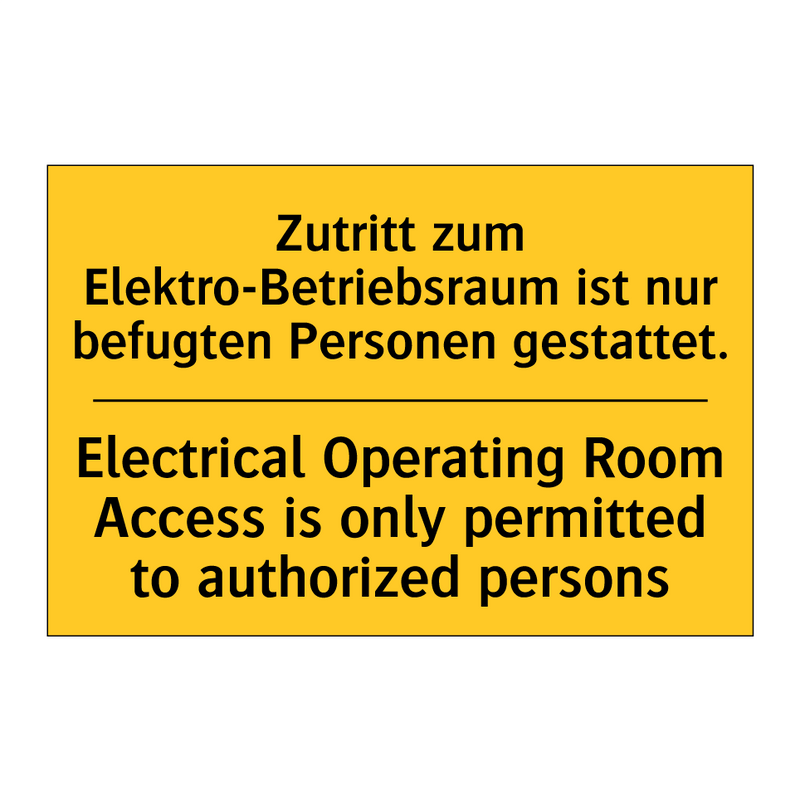 Zutritt zum Elektro-Betriebsraum /.../ - Electrical Operating Room Access /.../