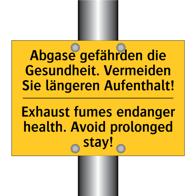 Abgase gefährden die Gesundheit. /.../ - Exhaust fumes endanger health. /.../