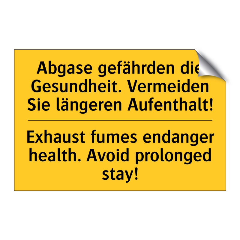 Abgase gefährden die Gesundheit. /.../ - Exhaust fumes endanger health. /.../