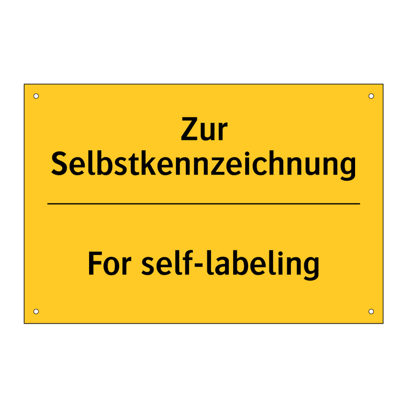 Zur Selbstkennzeichnung - For self-labeling