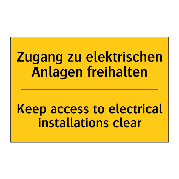 Zugang zu elektrischen Anlagen /.../ - Keep access to electrical installations /.../