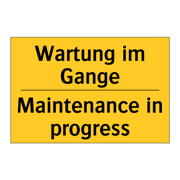 Wartung im Gange - Maintenance in progress